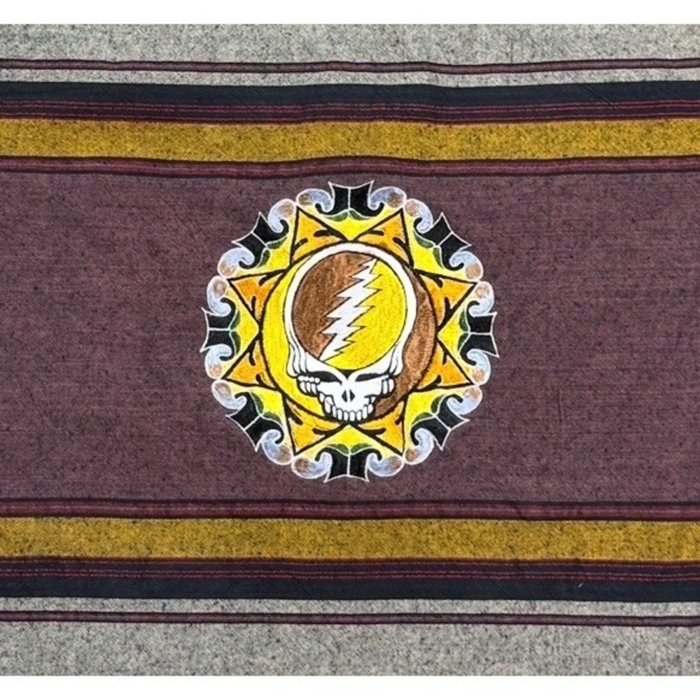 Vintage Grateful Dead Gypsy Rose Baja Hoodie Drug Rug Steal Your Face Nepal L